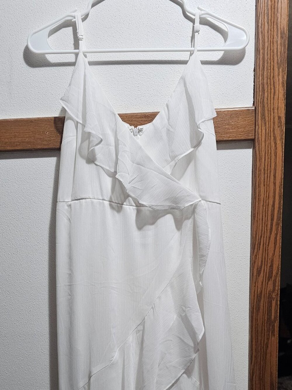 Flowy white ruffled white dress